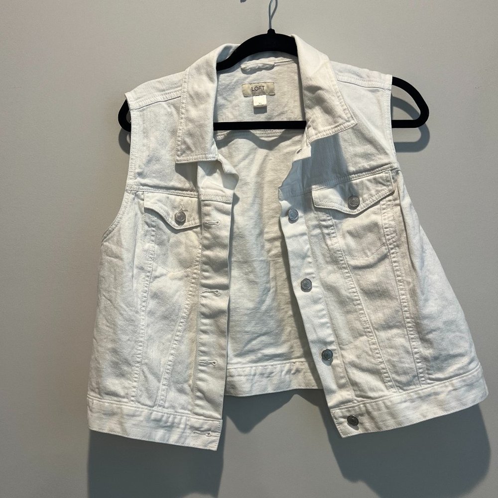 White Jean Vest